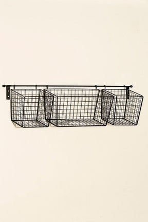 Frutero de pared de metal negro