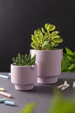 Jarrón esmerilado de color lila